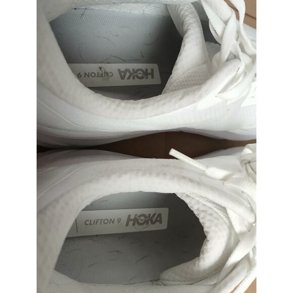 USED Hoka Men\'s Clifton 9 Sneaker, White-SZ 13 main image 4